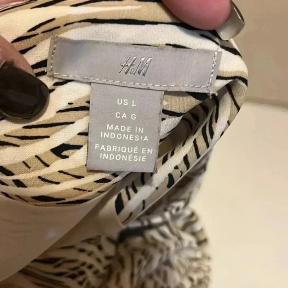 H&M animal print large belted 3/4 sleeve dress - Picture 7 of 9